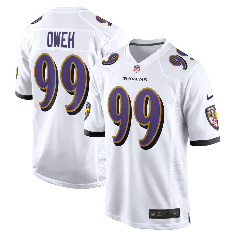 Men Baltimore Ravens 99 Odafe Oweh Nike White Game NFL Jersey